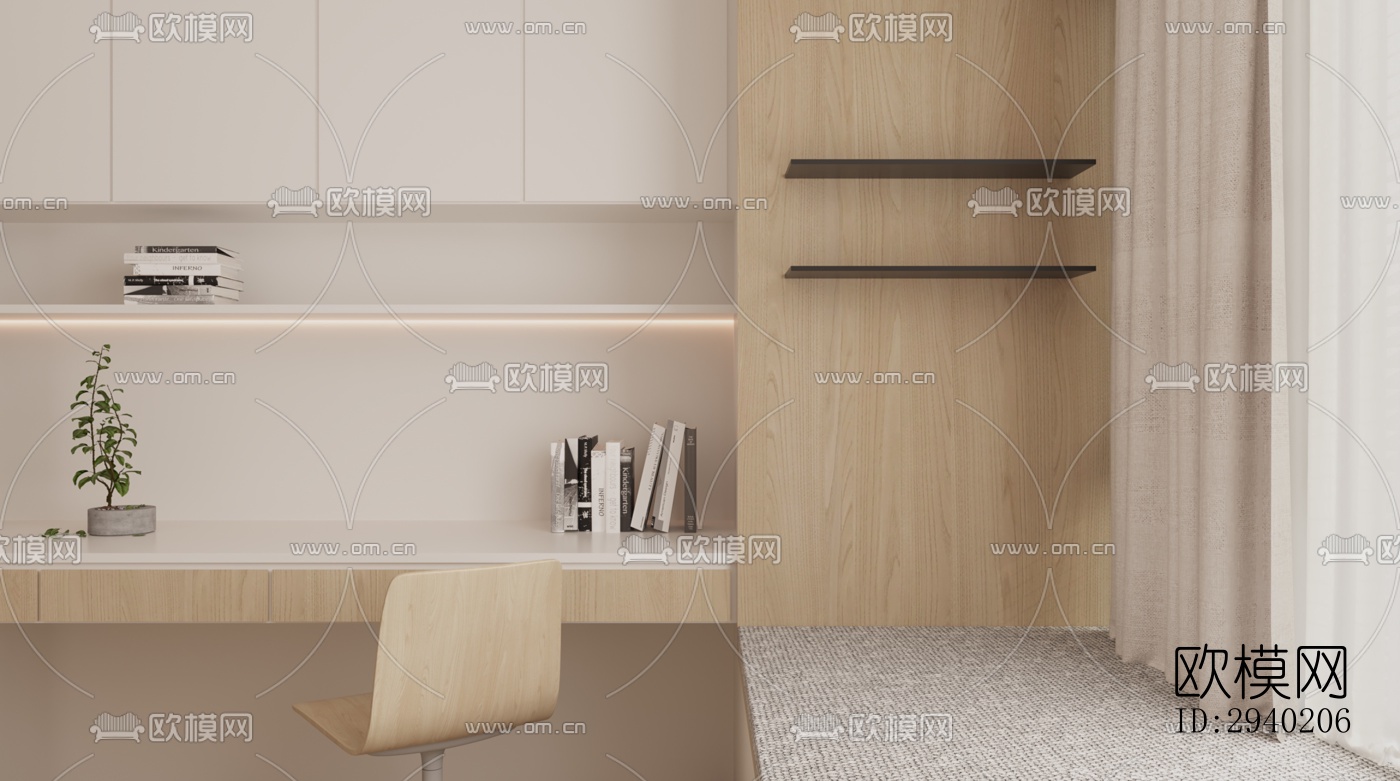 日式平层效果图下载（渲染图9）