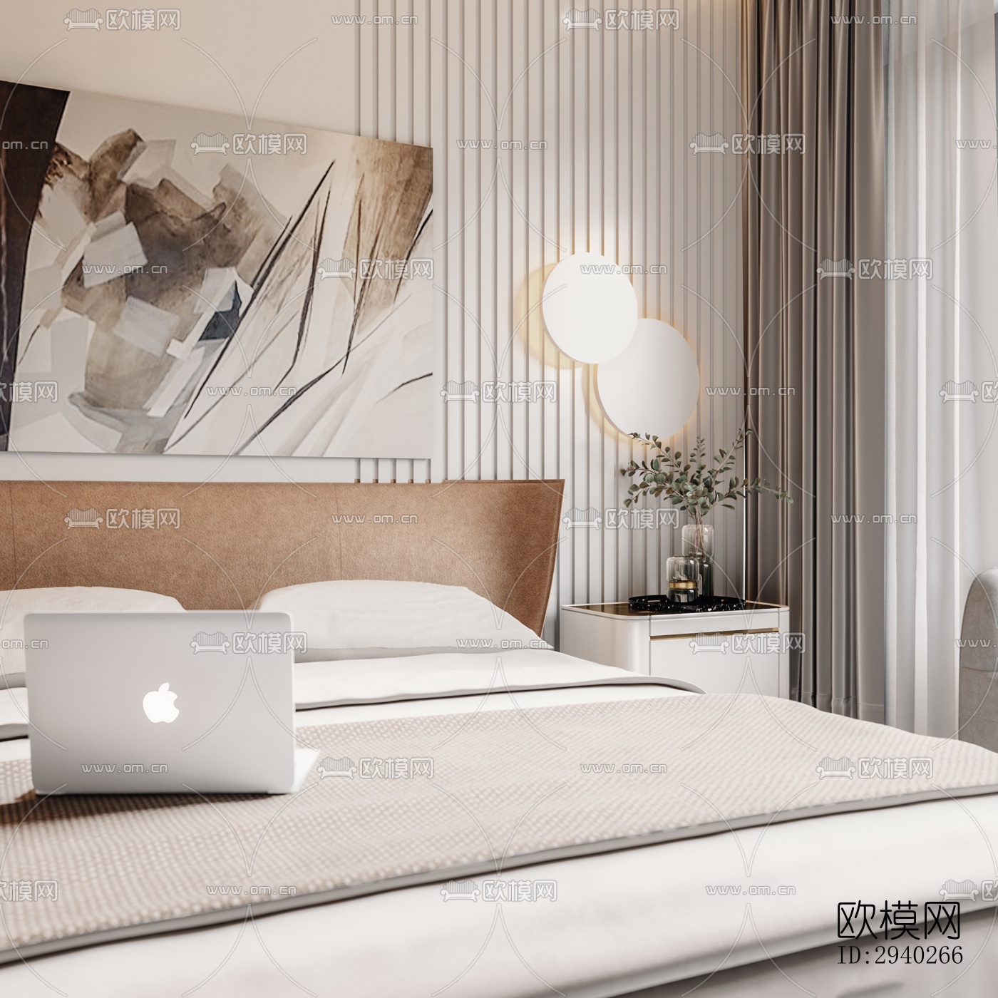 现代平层效果图下载（渲染图8）