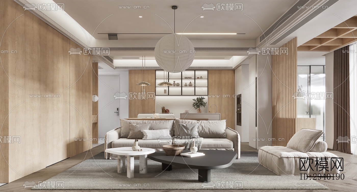 日式平层效果图下载（渲染图7）