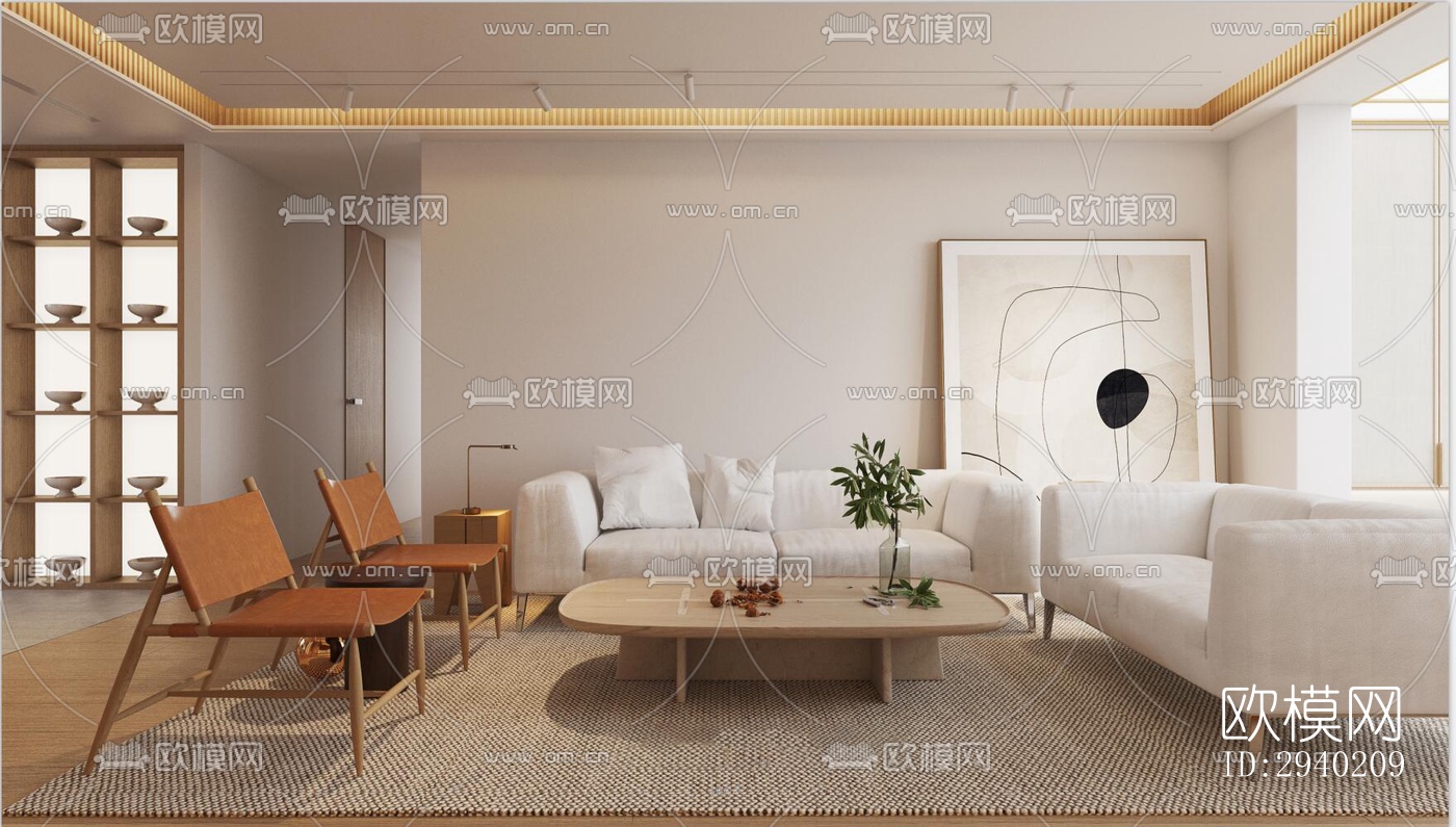 日式平层效果图下载（渲染图8）