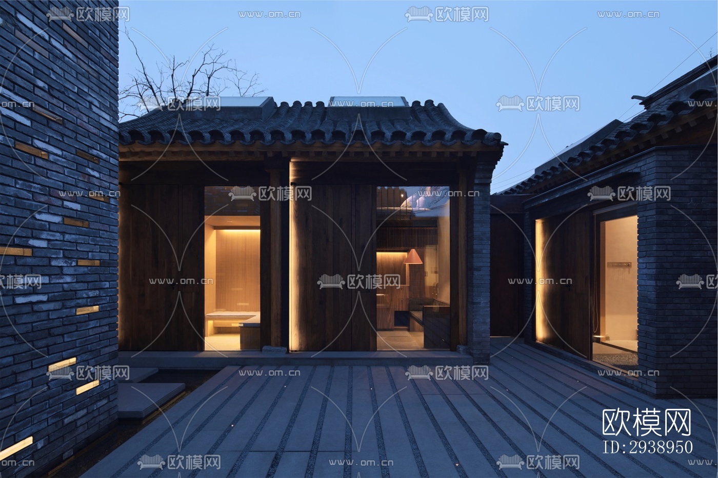 中式酒店民宿效果图下载（渲染图15）