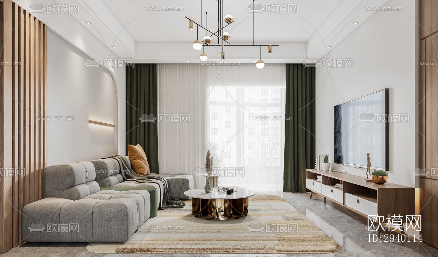 北欧平层效果图下载（渲染图5）