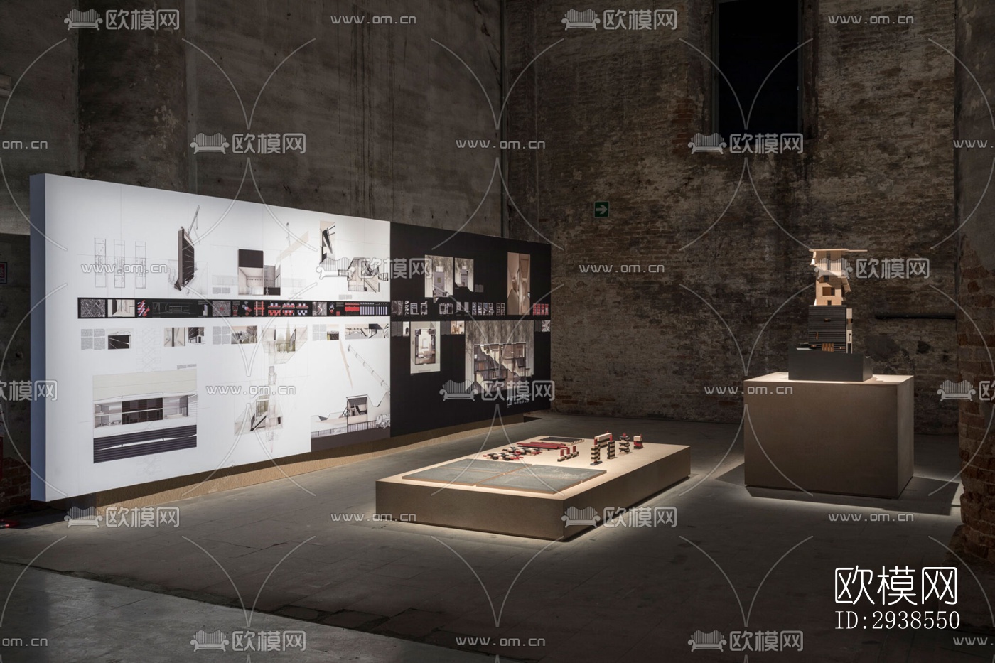 工业风展览展厅效果图下载（渲染图4）