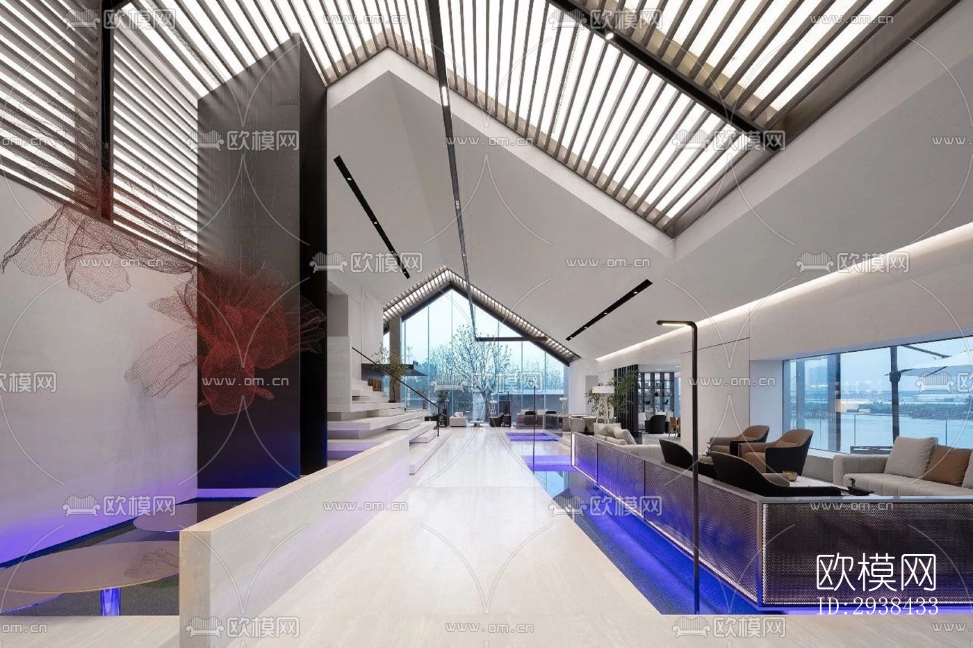 新中式售楼处效果图下载（渲染图5）