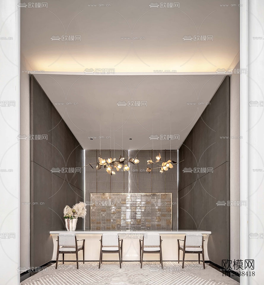 新中式售楼处效果图下载（渲染图9）