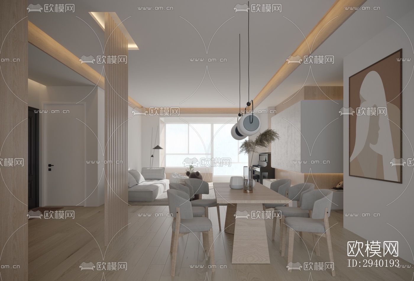 日式平层效果图下载（渲染图5）