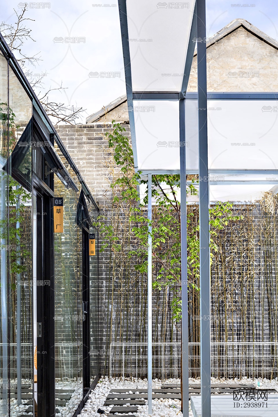 中式酒店民宿效果图下载（渲染图7）