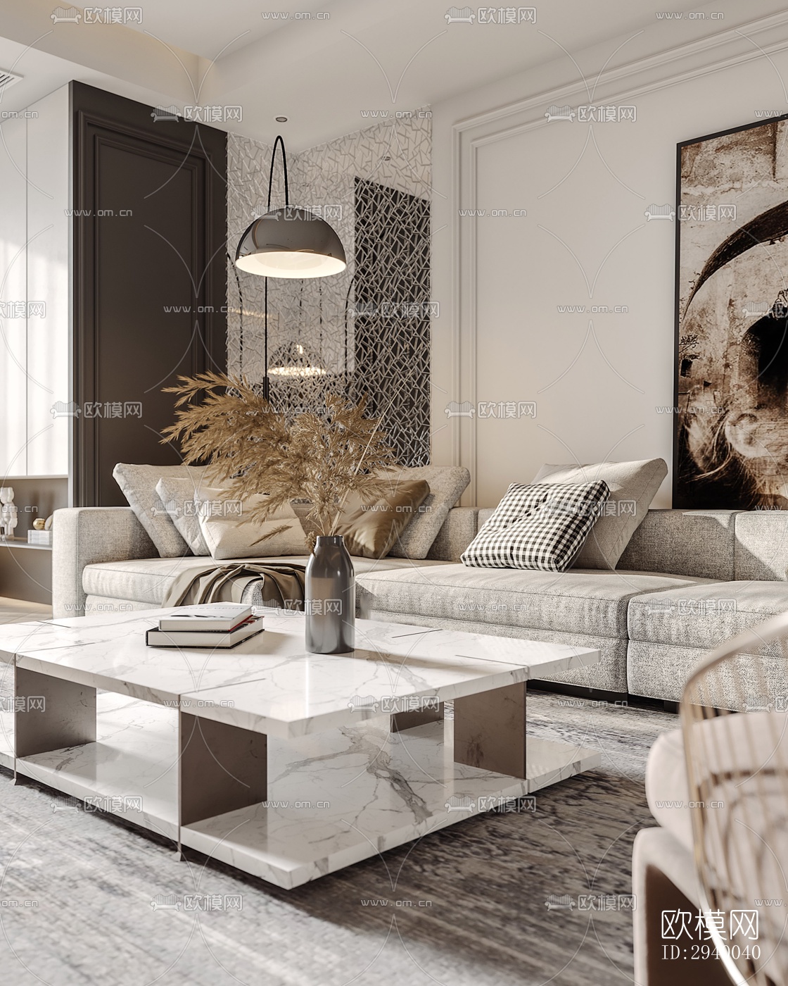 侘寂平层效果图下载（渲染图6）