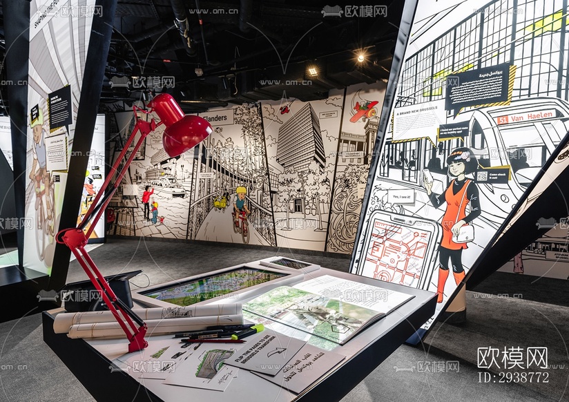 现代展览展厅效果图下载(渲染图12)