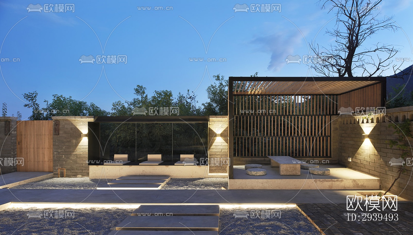 现代酒店民宿效果图下载（渲染图5）