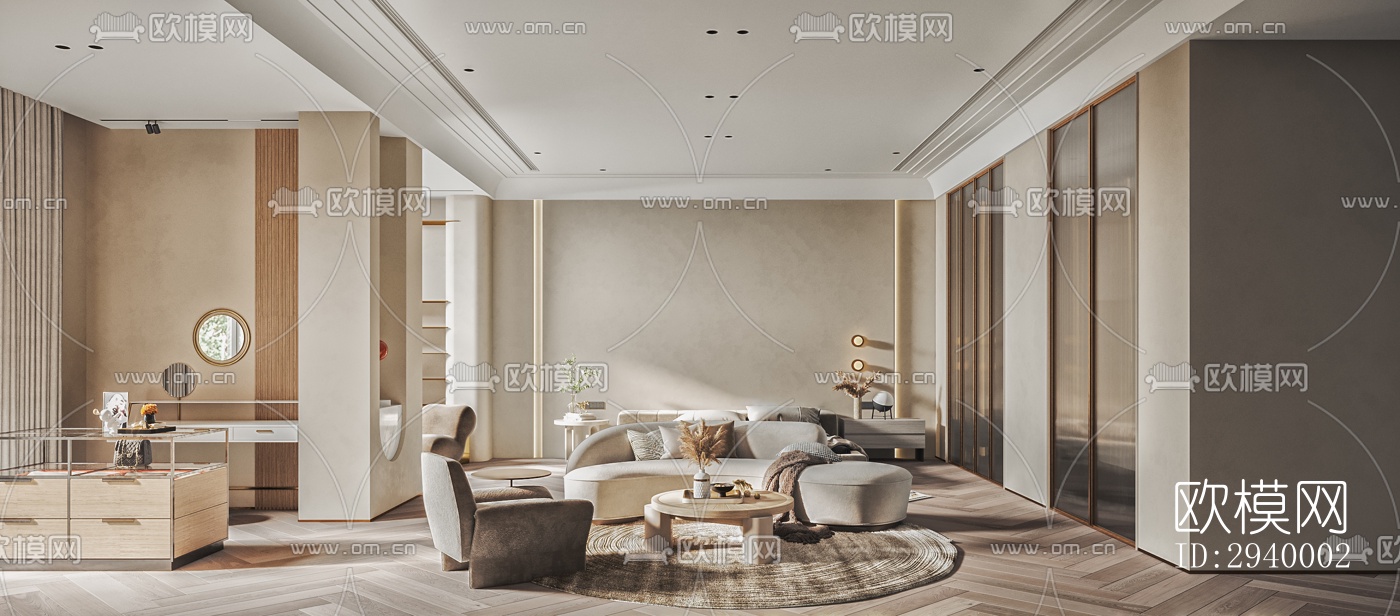 侘寂平层效果图下载（渲染图8）