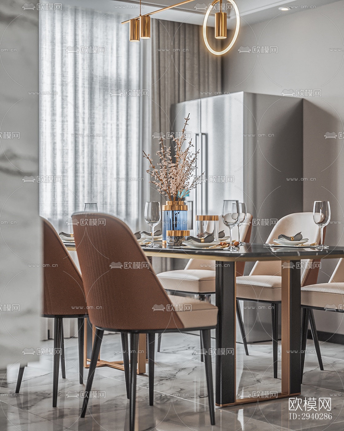 现代平层效果图下载（渲染图10）