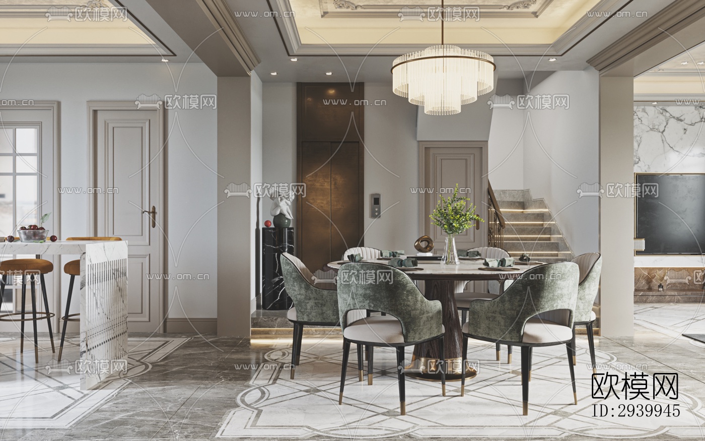 欧式复式效果图下载（渲染图17）