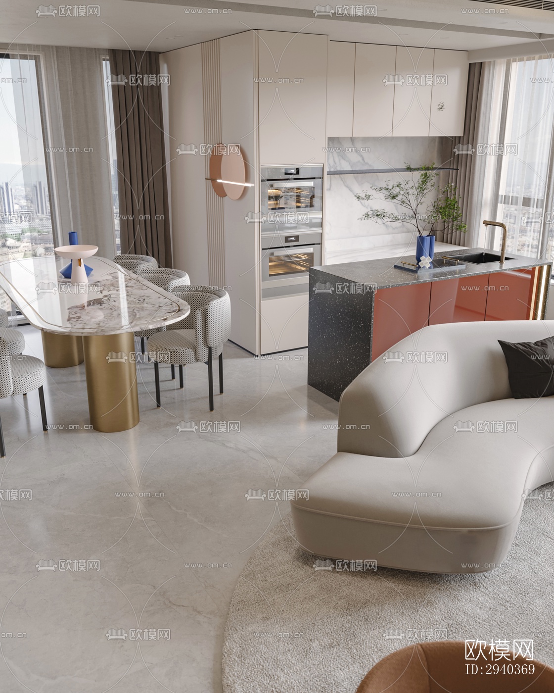 现代平层效果图下载（渲染图5）