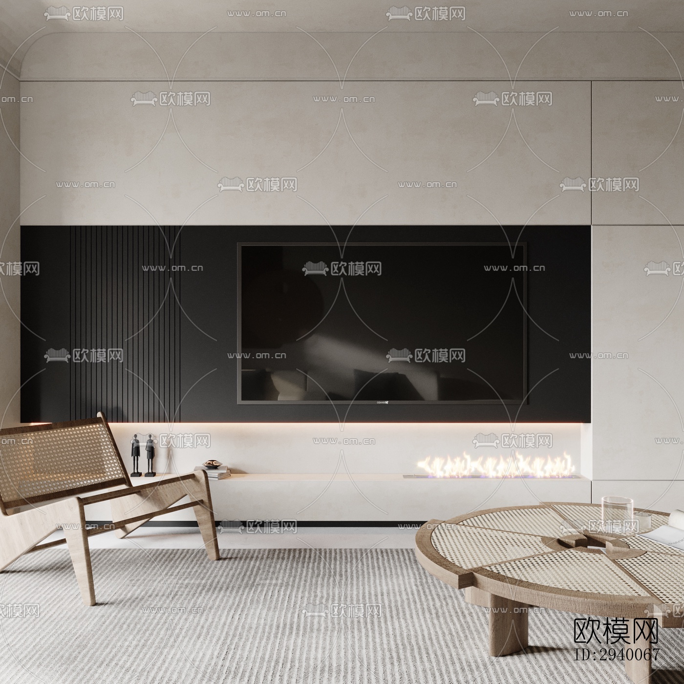 侘寂平层效果图下载（渲染图1）