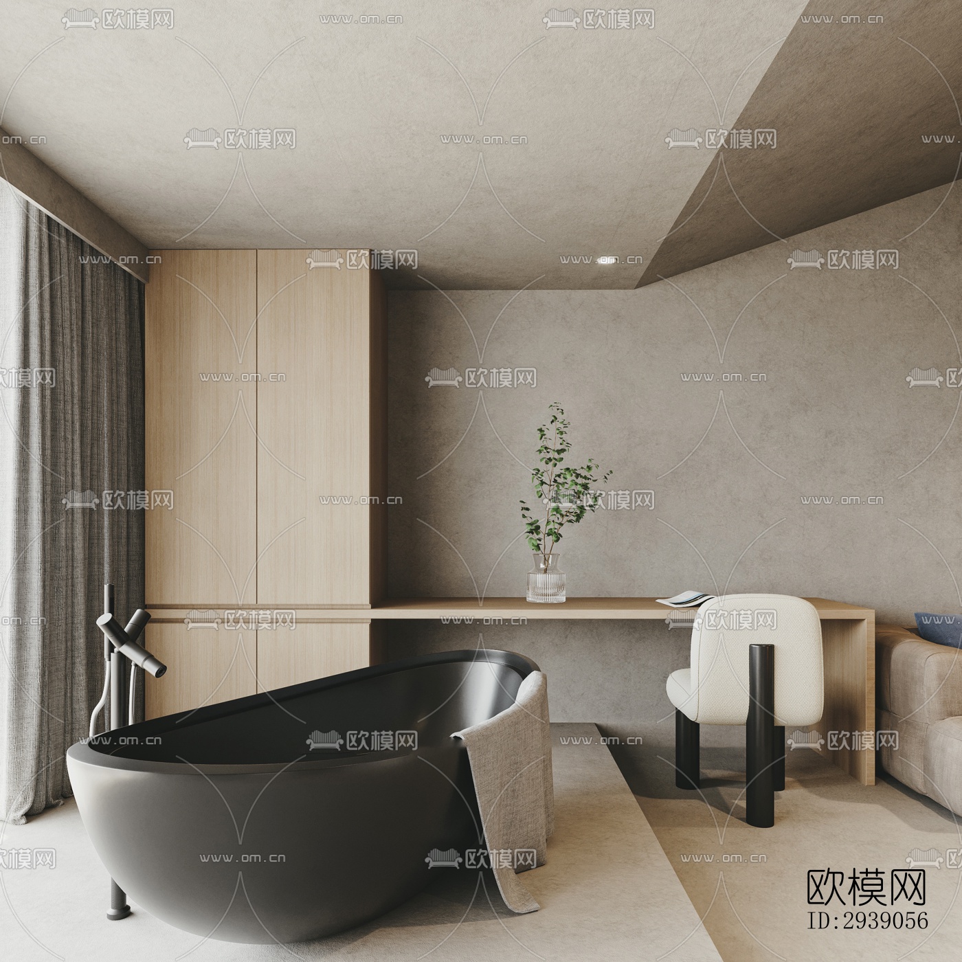 侘寂酒店民宿效果图下载（渲染图10）