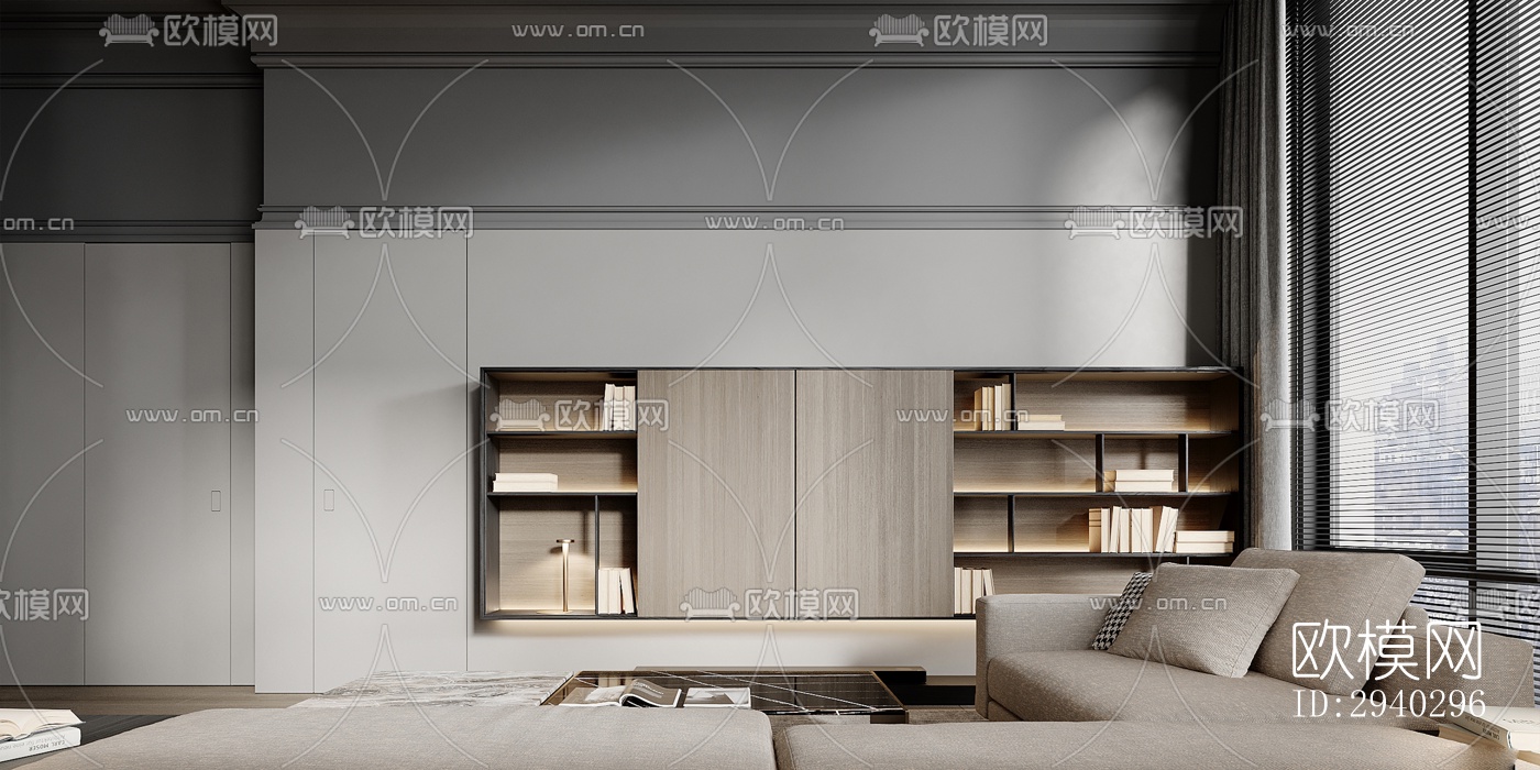 现代平层效果图下载（渲染图17）