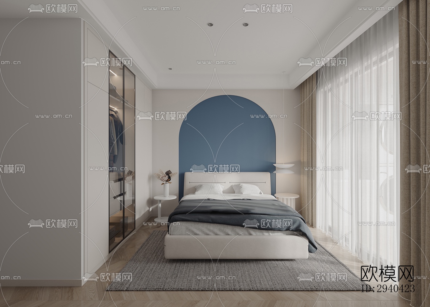 现代平层效果图下载（渲染图9）