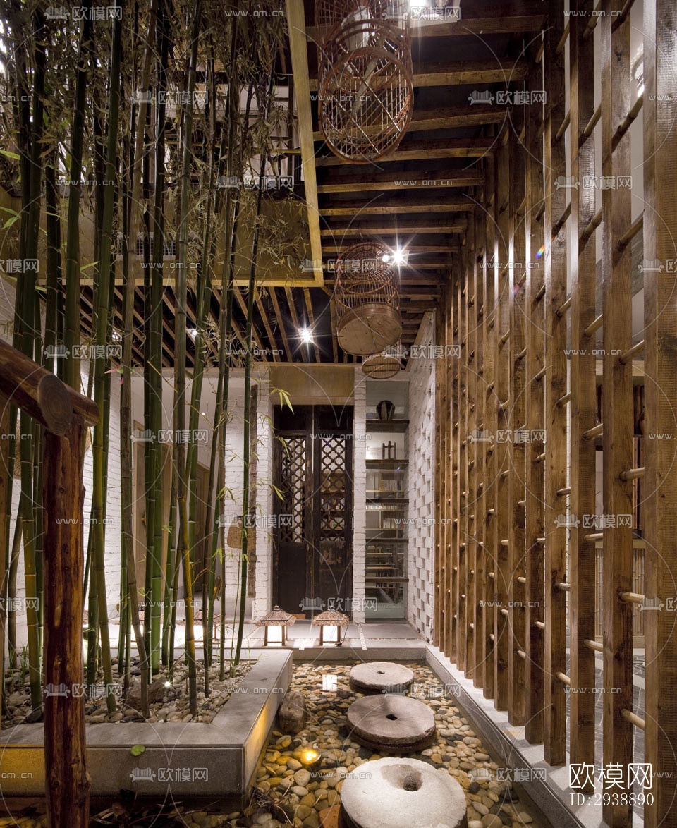 中式酒店民宿效果图下载（渲染图11）