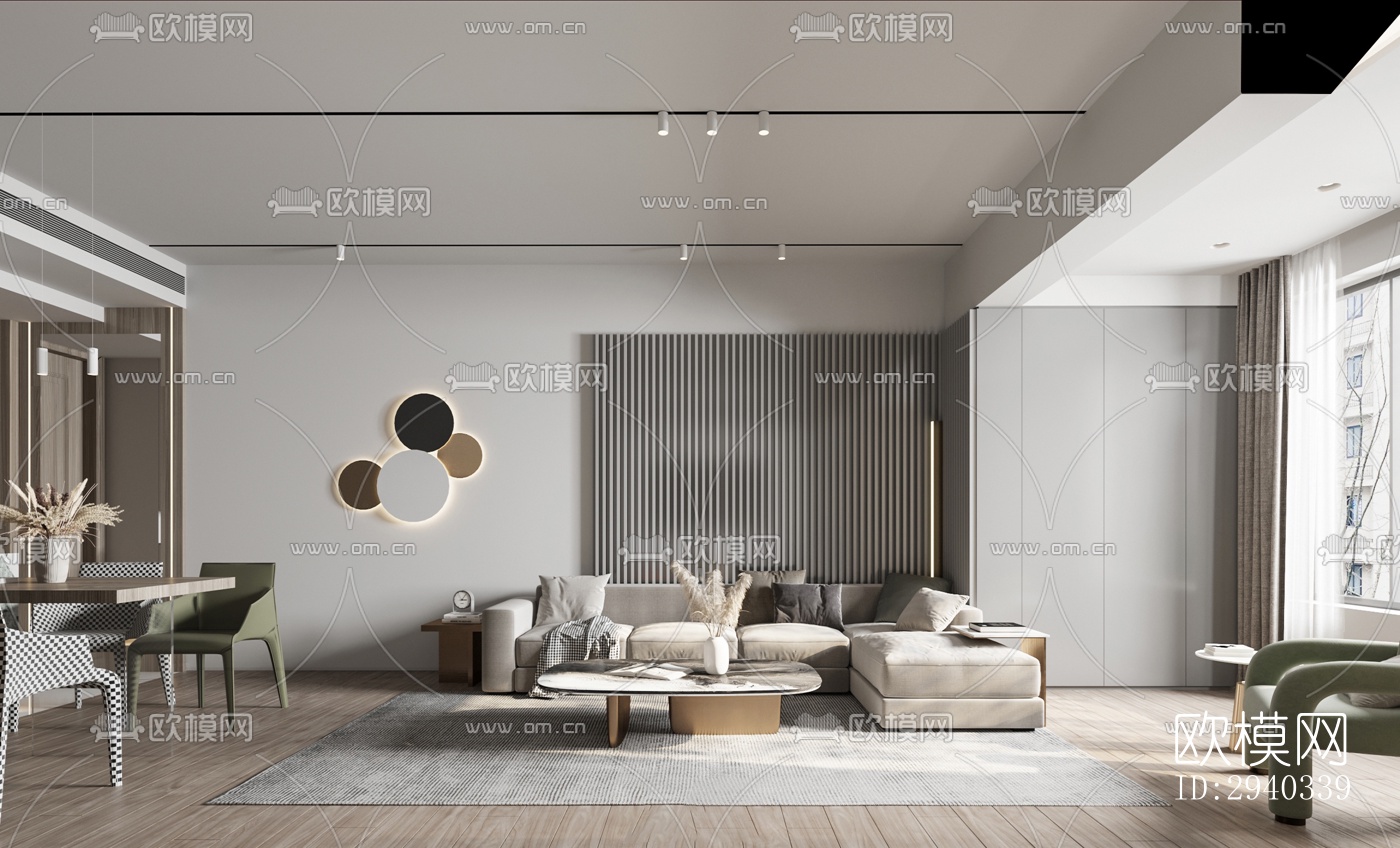 现代平层效果图下载（渲染图5）