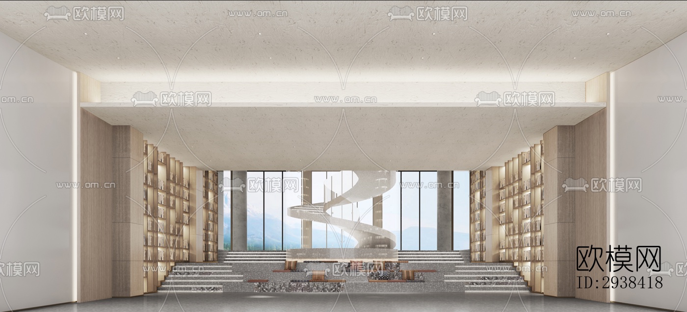 新中式售楼处效果图下载（渲染图6）