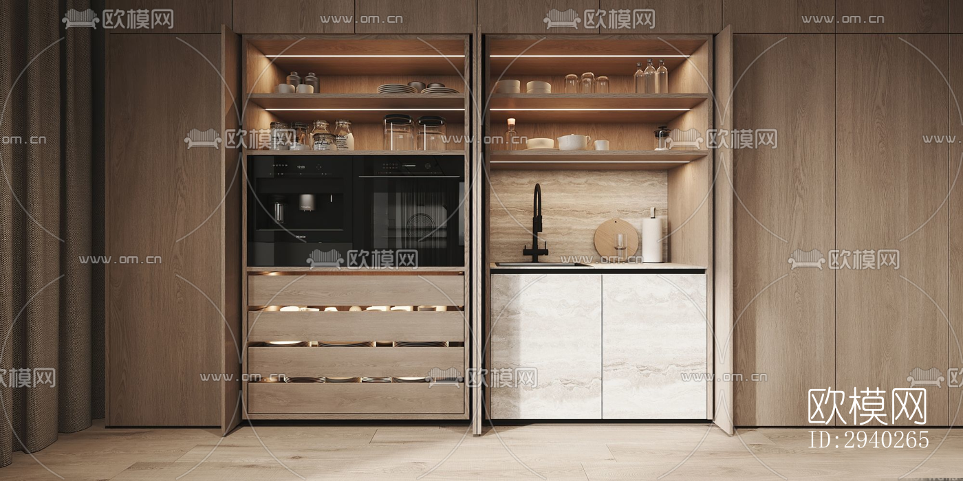 现代平层效果图下载（渲染图14）