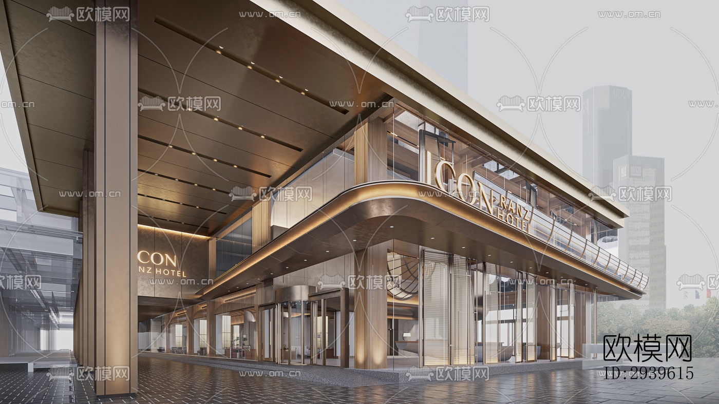 现代酒店民宿效果图下载（渲染图2）