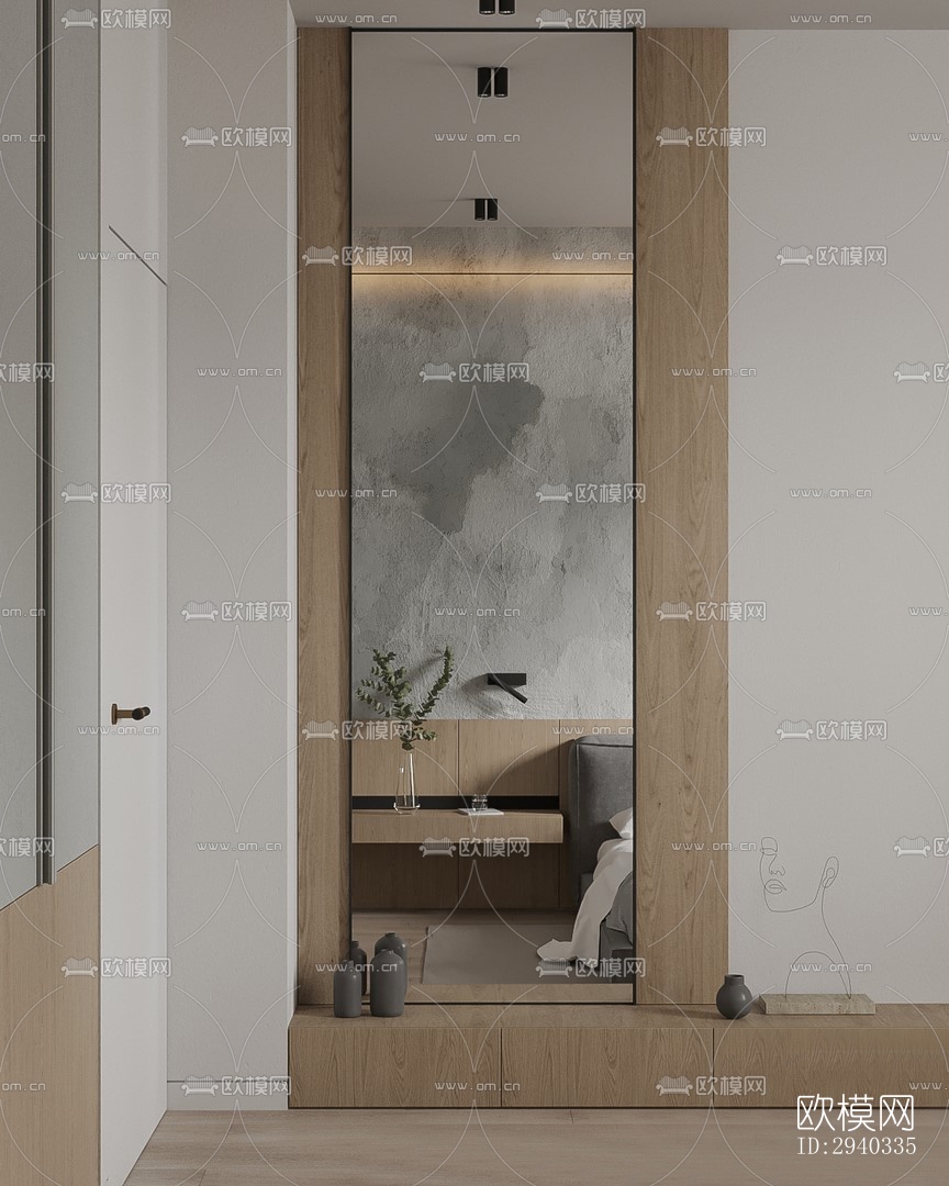 现代平层效果图下载（渲染图9）