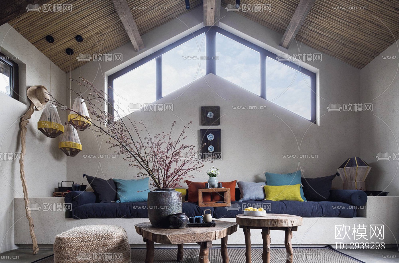 新中式酒店民宿效果图下载（渲染图9）