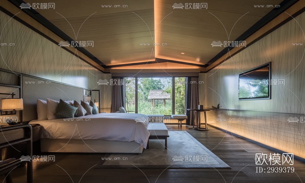 新中式酒店民宿效果图下载（渲染图8）