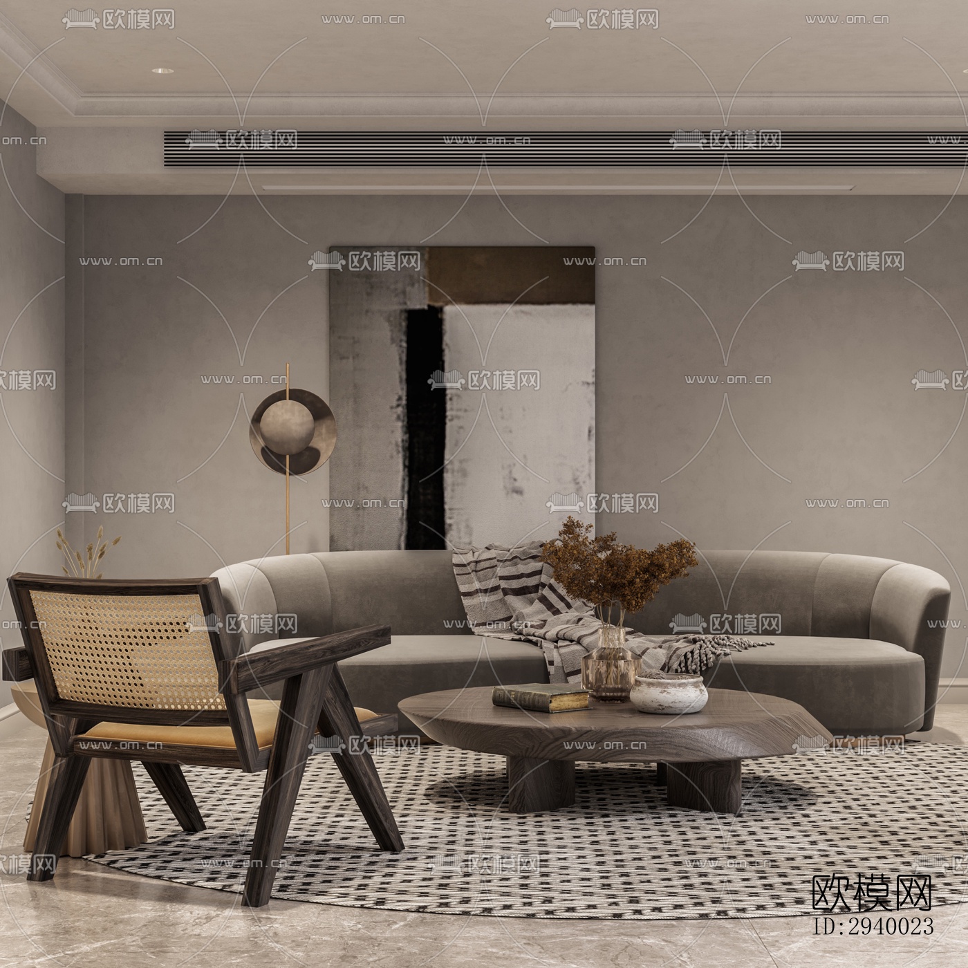 侘寂平层效果图下载（渲染图6）