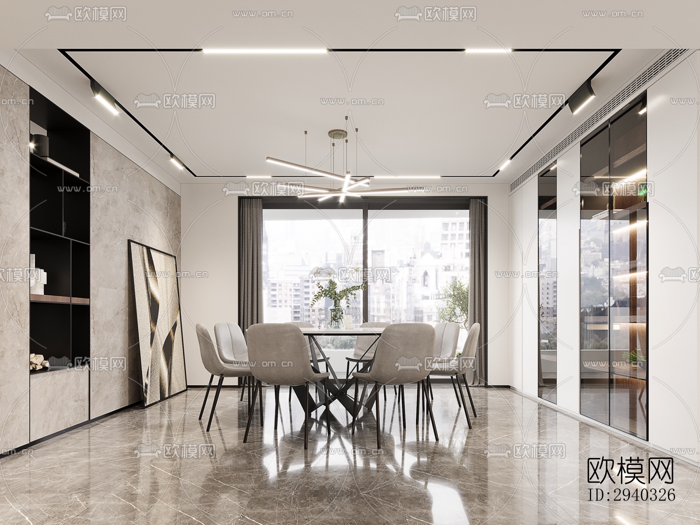 现代平层效果图下载（渲染图7）