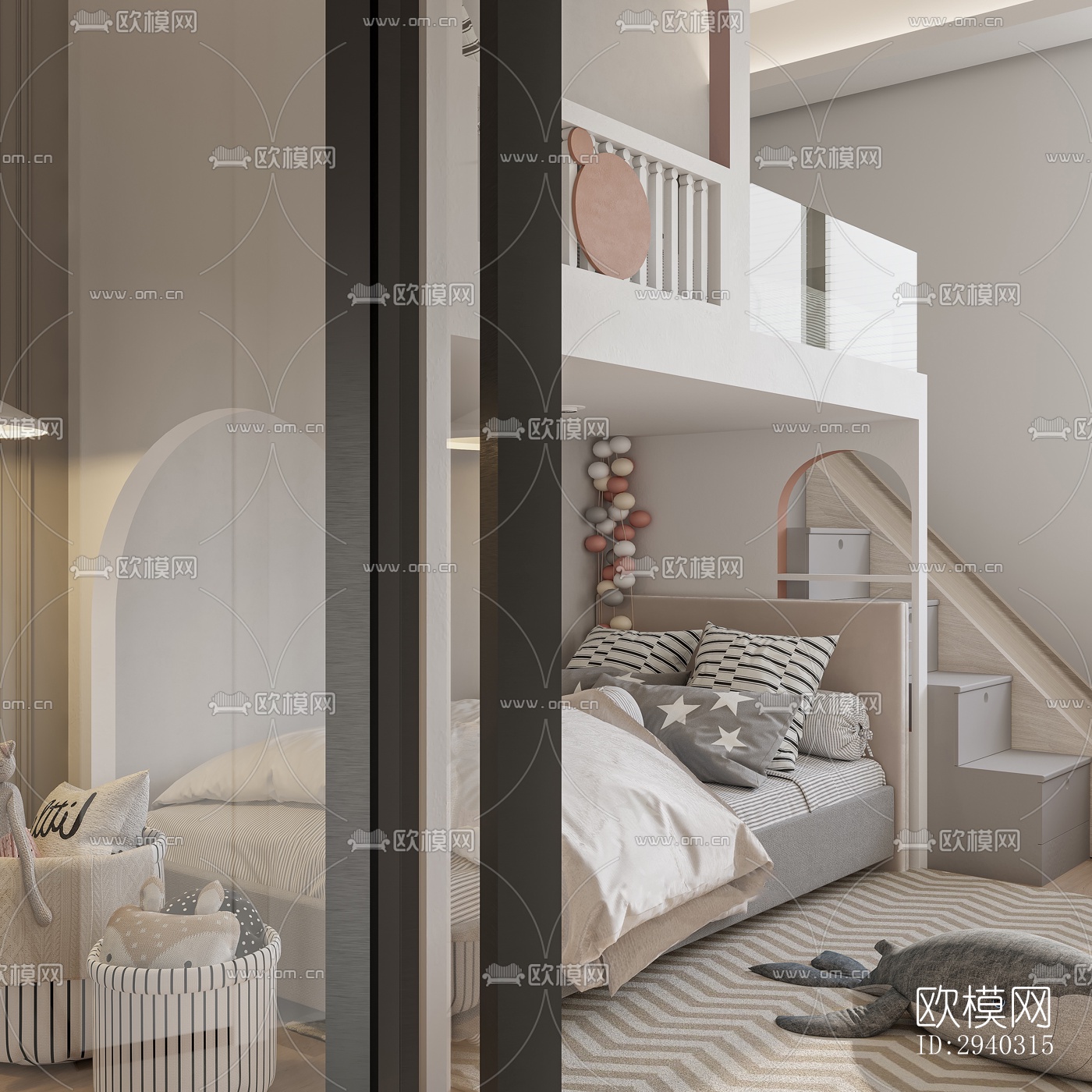 现代平层效果图下载（渲染图9）