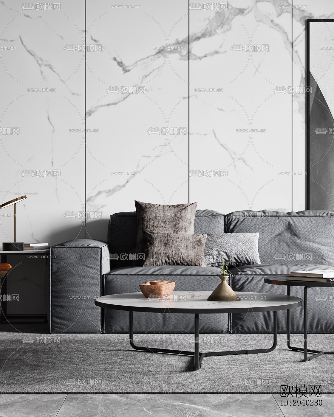 现代平层效果图下载（渲染图9）