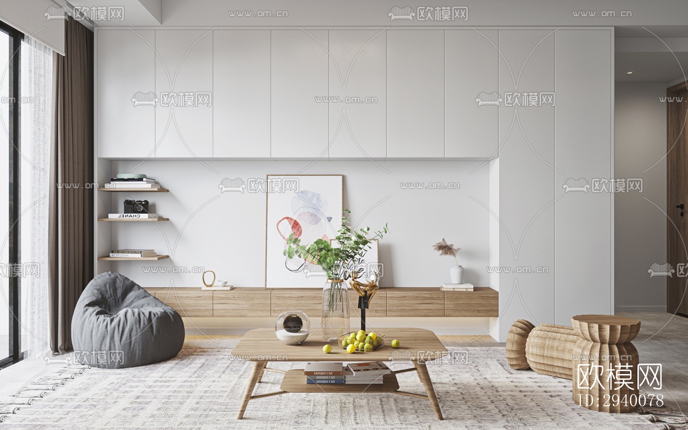 北欧平层效果图下载（渲染图12）