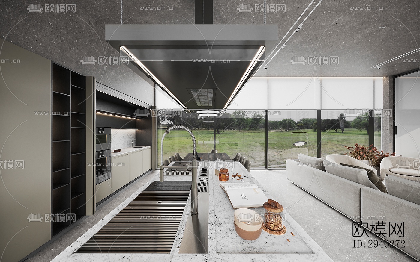 现代平层效果图下载（渲染图13）