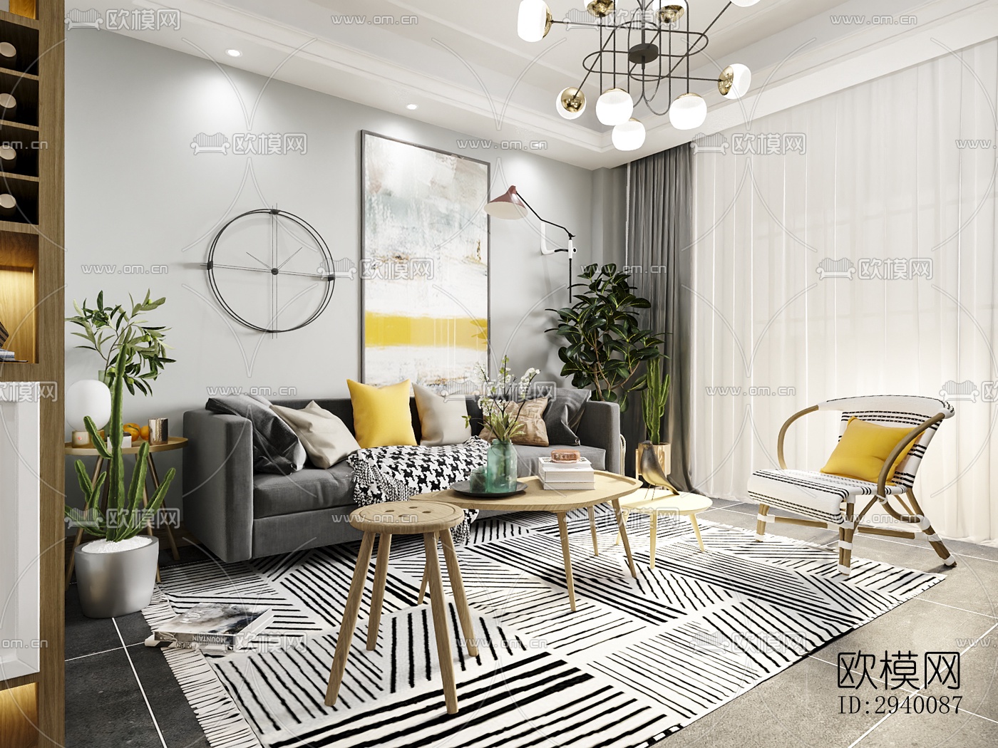 北欧平层效果图下载（渲染图3）