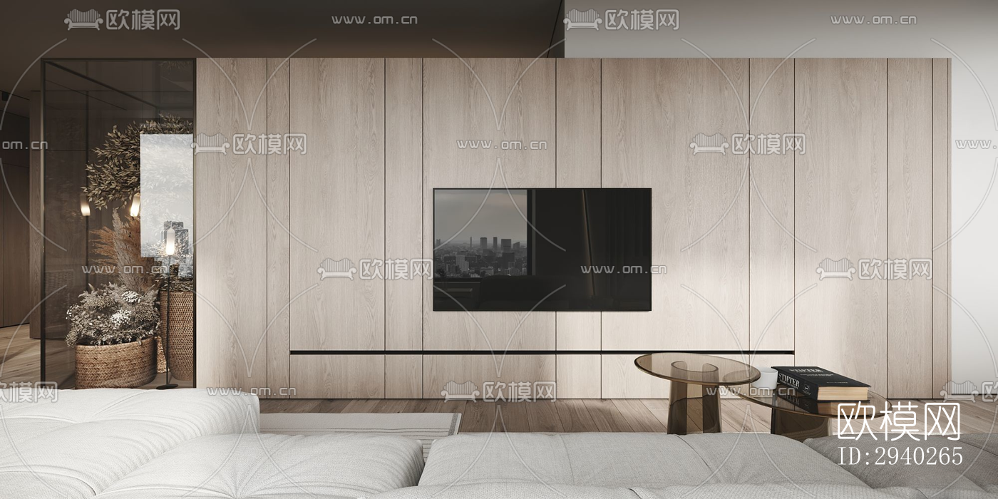 现代平层效果图下载（渲染图8）