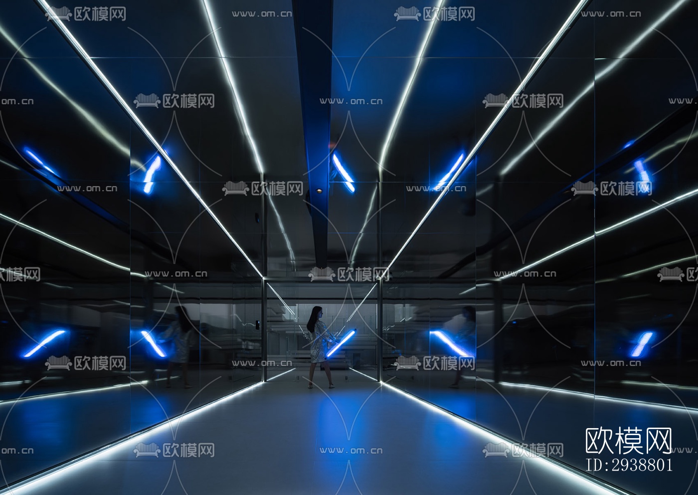 高级灰展览展厅效果图下载（渲染图17）