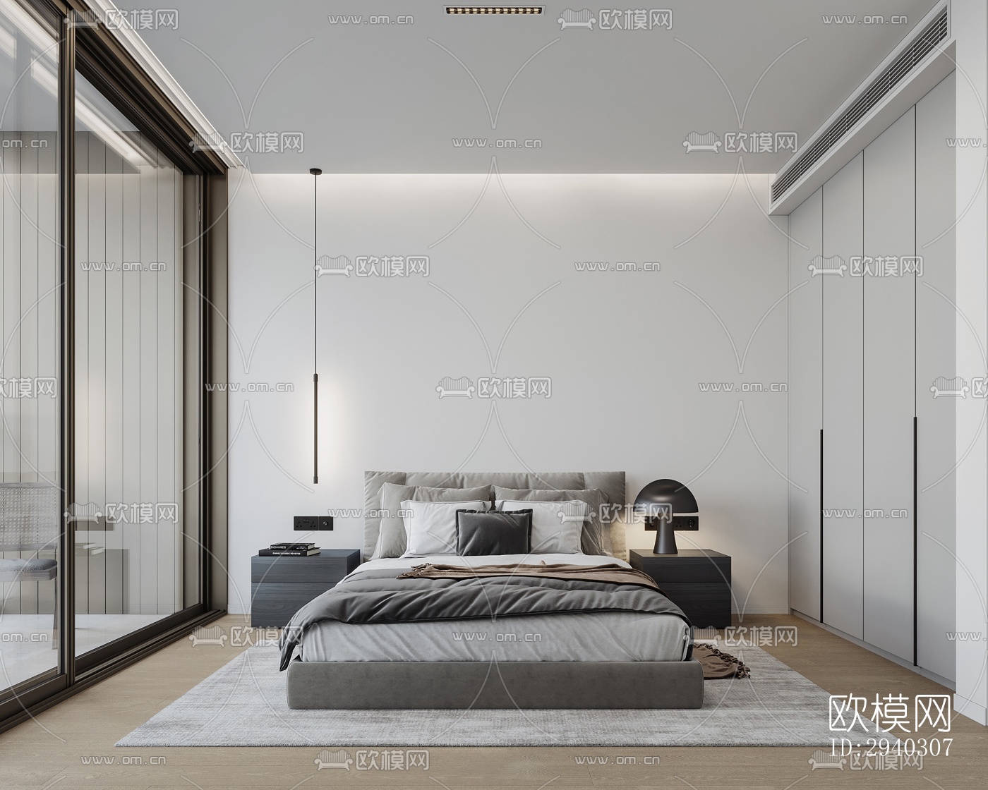 现代平层效果图下载（渲染图19）