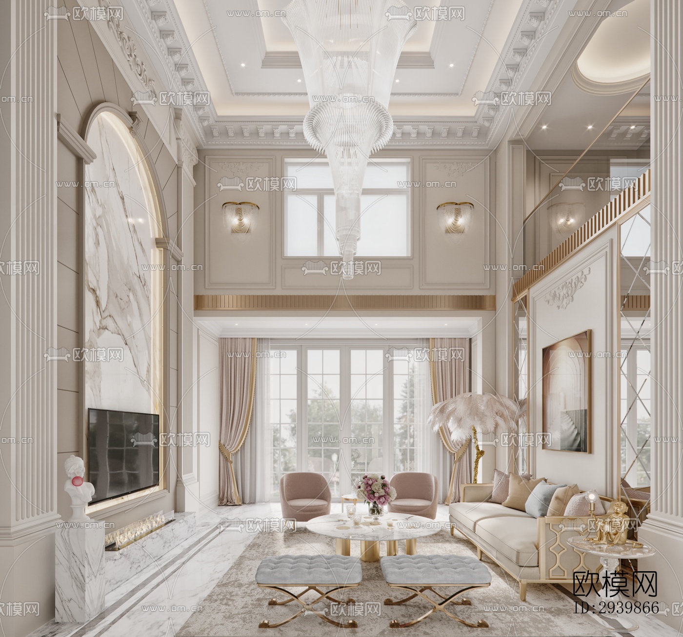 法式别墅效果图下载（渲染图20）