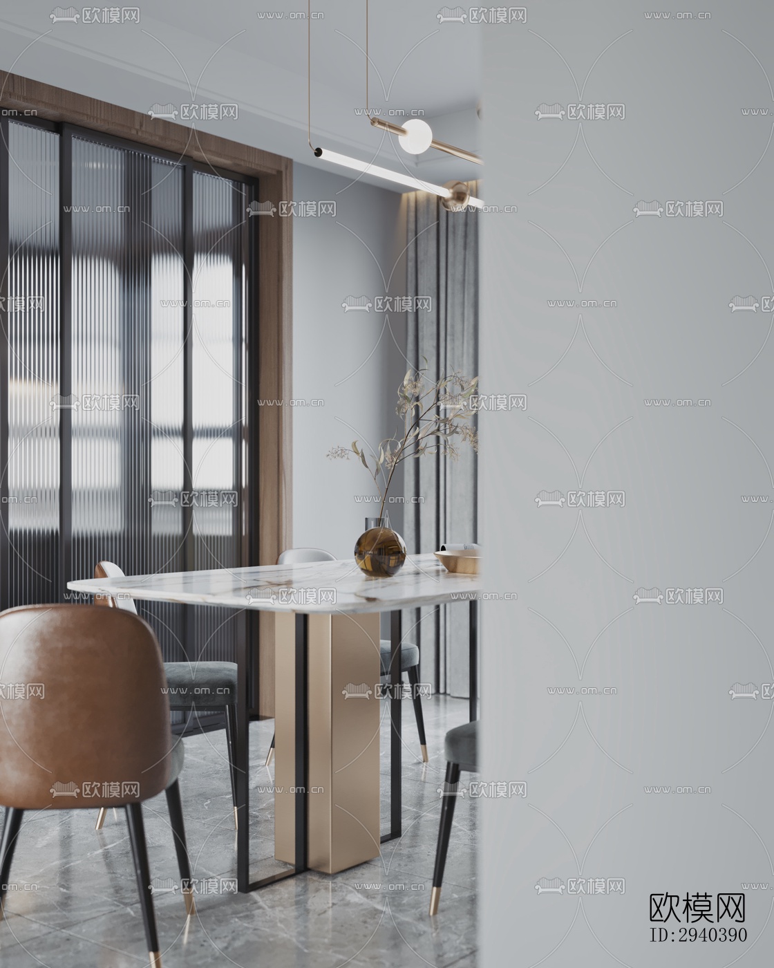 现代平层效果图下载（渲染图6）