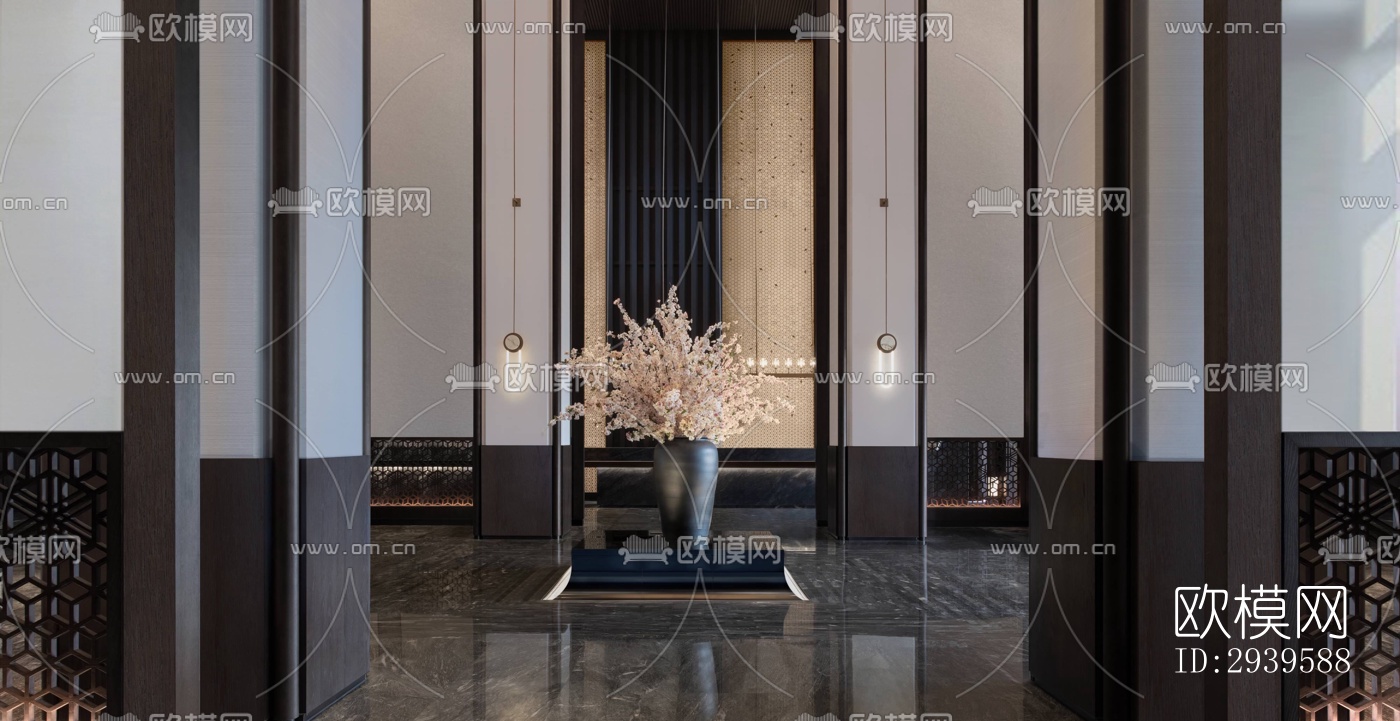 现代酒店民宿效果图下载（渲染图11）