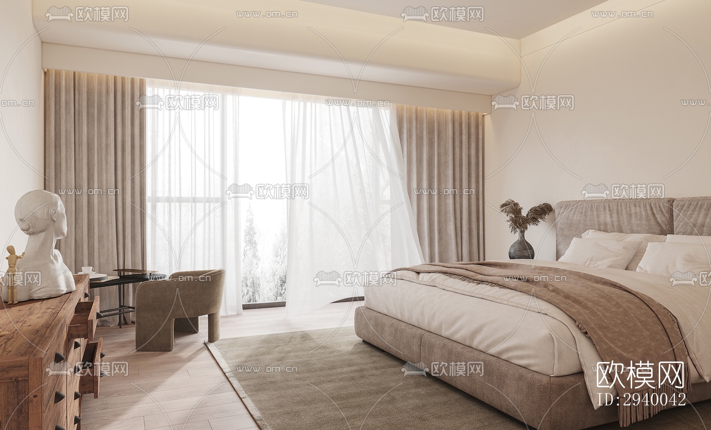 侘寂平层效果图下载（渲染图8）