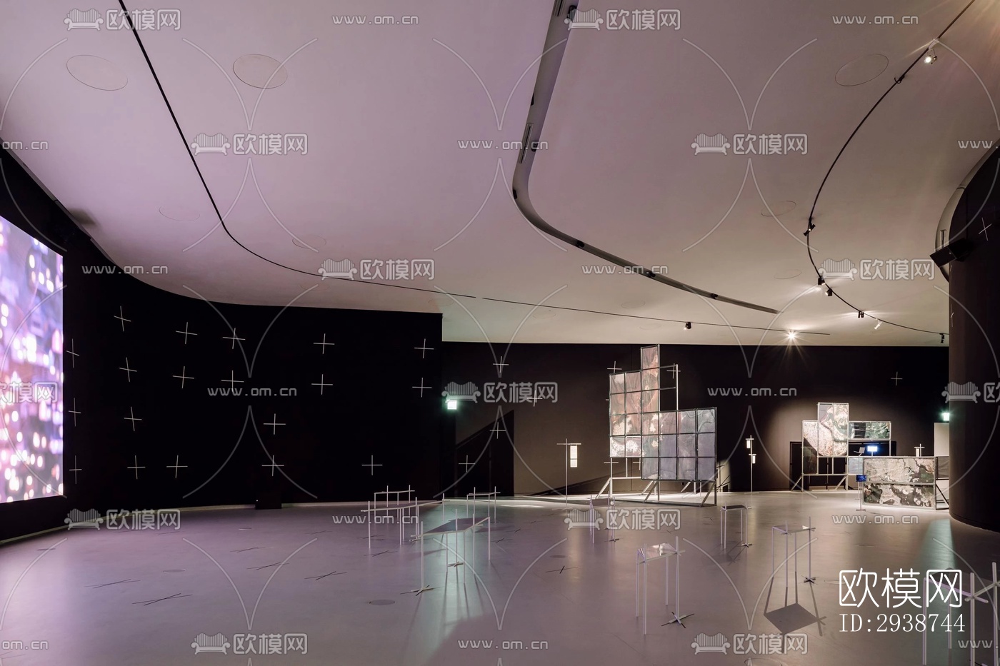 现代展览展厅效果图下载（渲染图5）