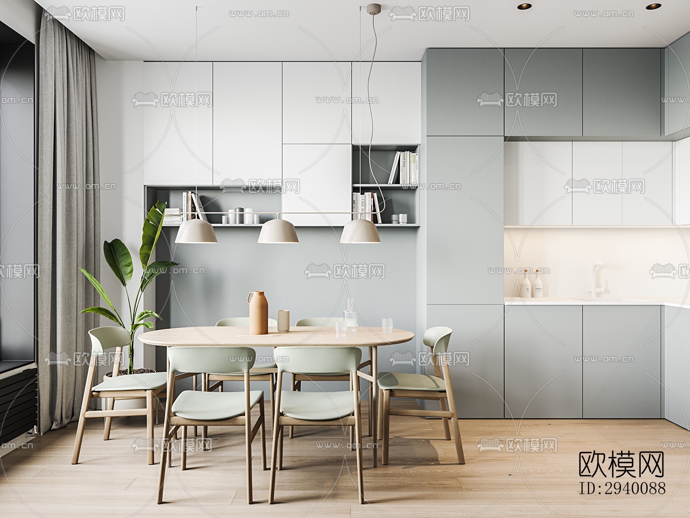 北欧平层效果图下载（渲染图9）