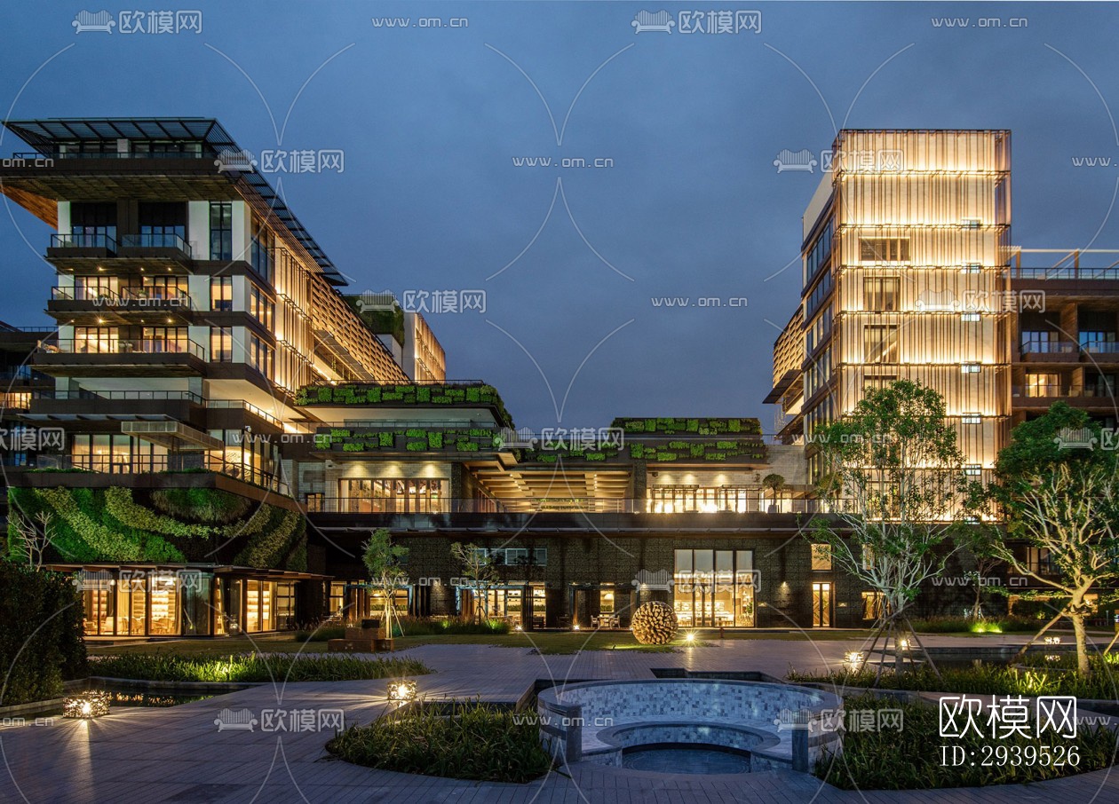 现代酒店民宿效果图下载（渲染图1）