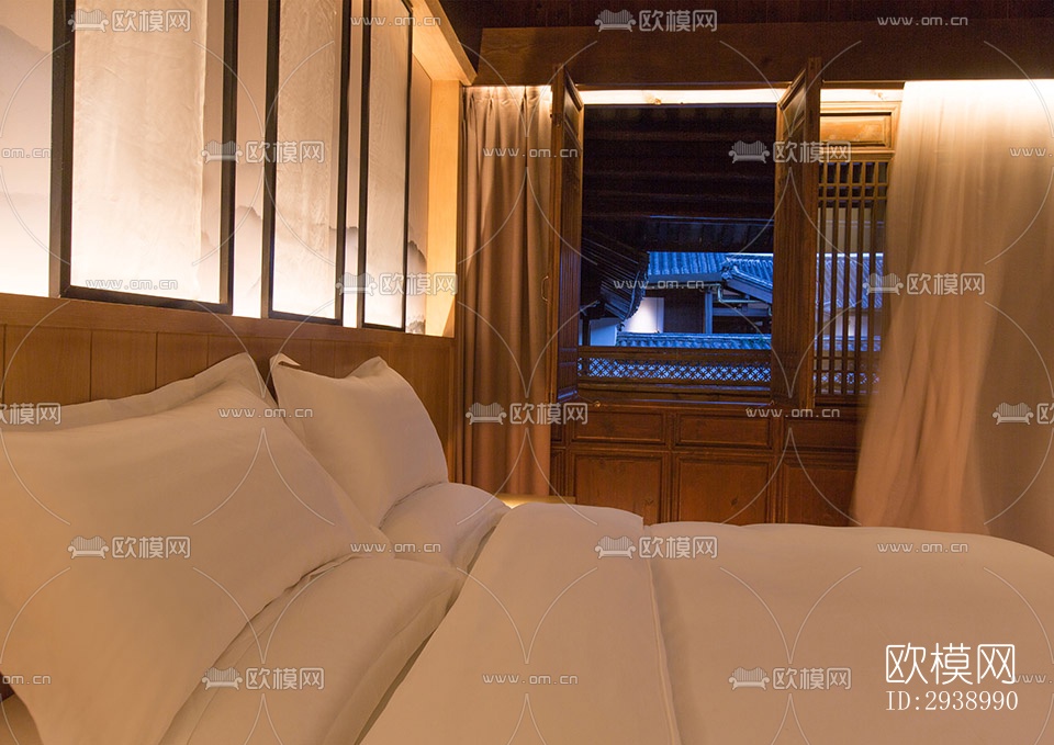 中式酒店民宿效果图下载（渲染图9）