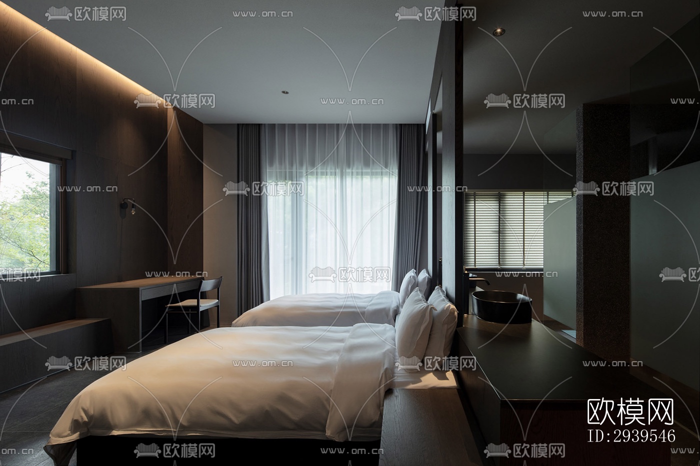 现代酒店民宿效果图下载（渲染图9）