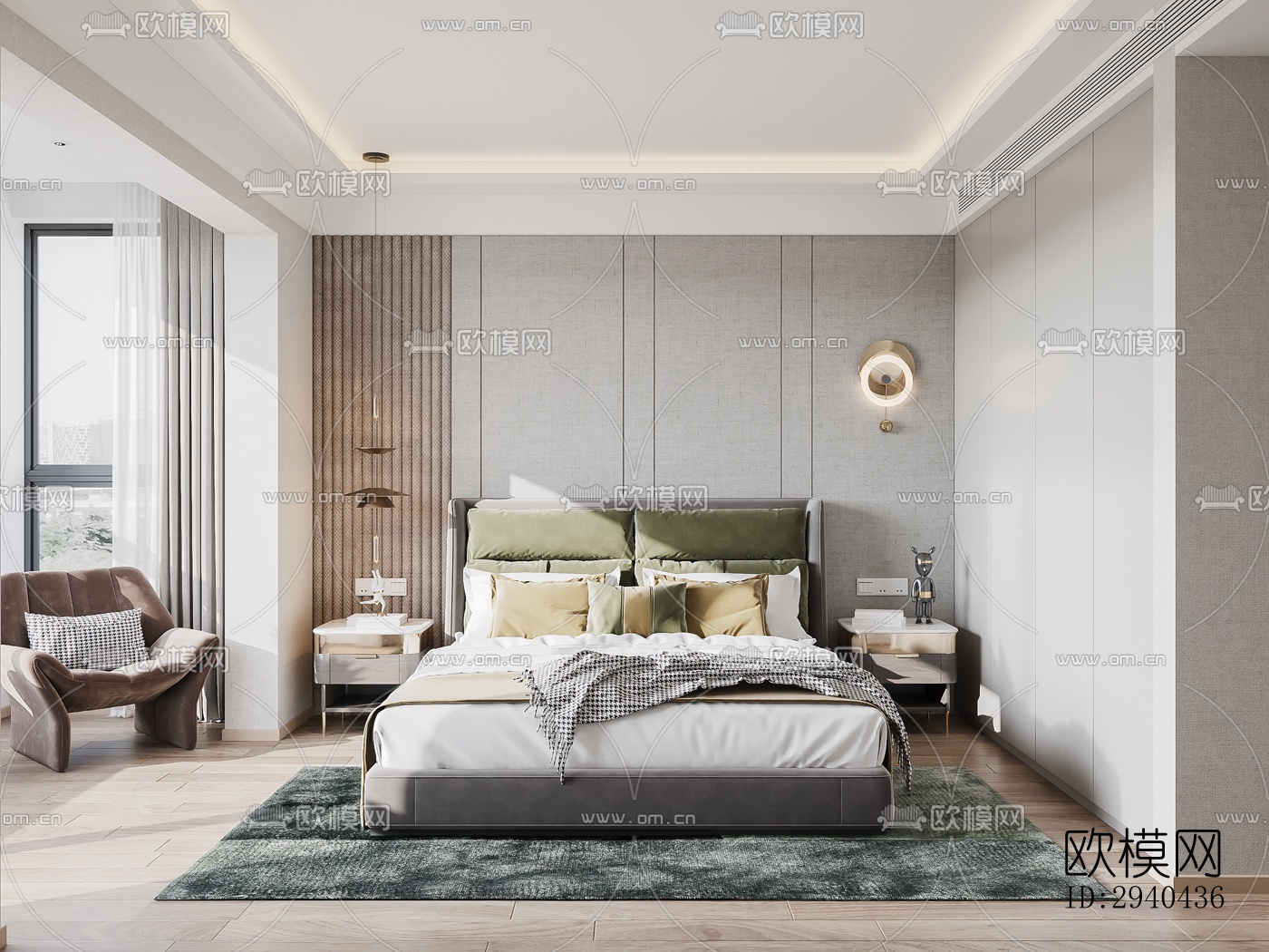 现代平层效果图下载（渲染图2）